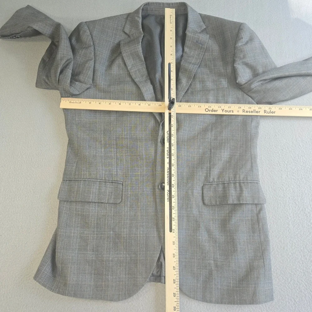 Bocaccio Uomo Blazer Mens 38S Grey Plaid Two Button Sport Coat Tailored Fit